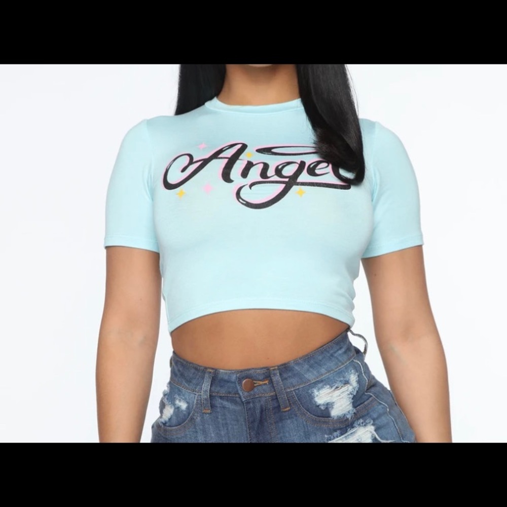 Angel baby blue tee